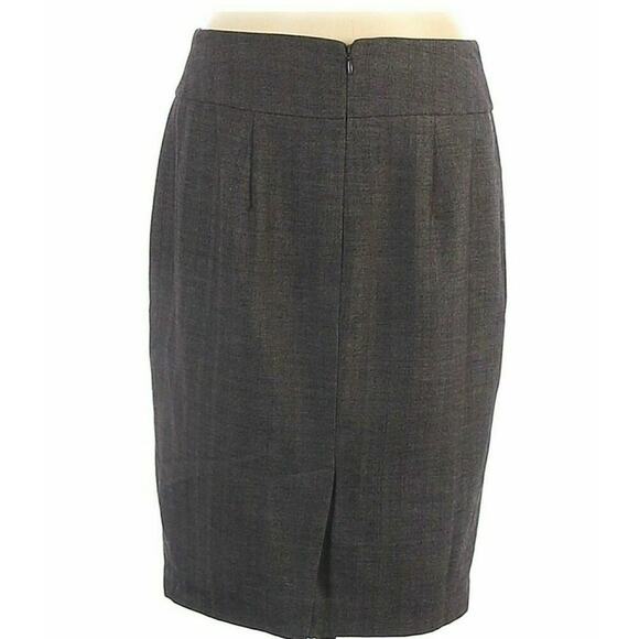 Mossimo Skirt Women's Size 10 Black Gray Stretch Straight Lined Back Slit Pencil - Picture 2 of 8